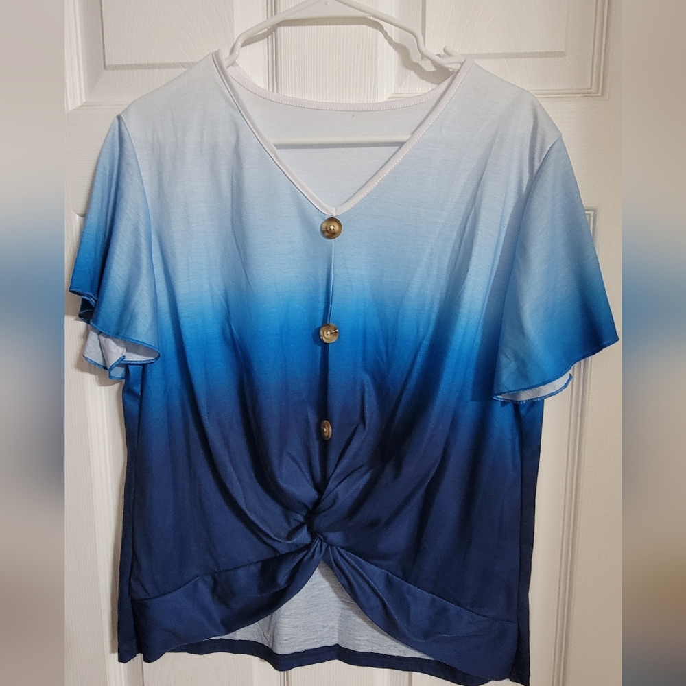 Tee-shirt Ombre Front Twist Size XL - Picture 3 of 6